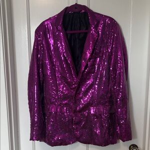 Sequin Blazer in Vibrant Purple